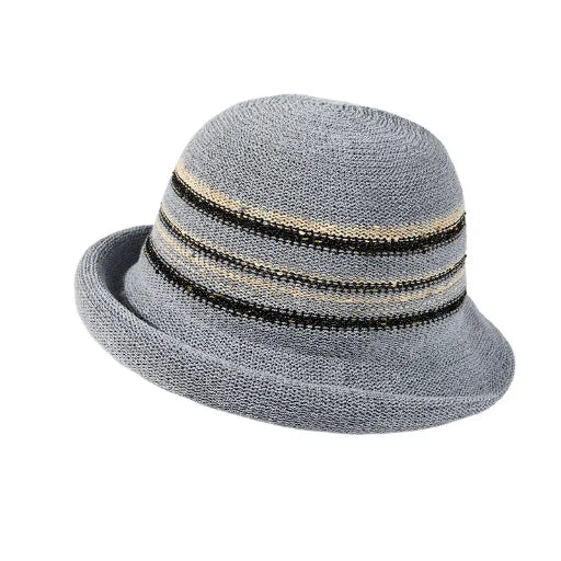Breathable Striped Knit Dome Hat