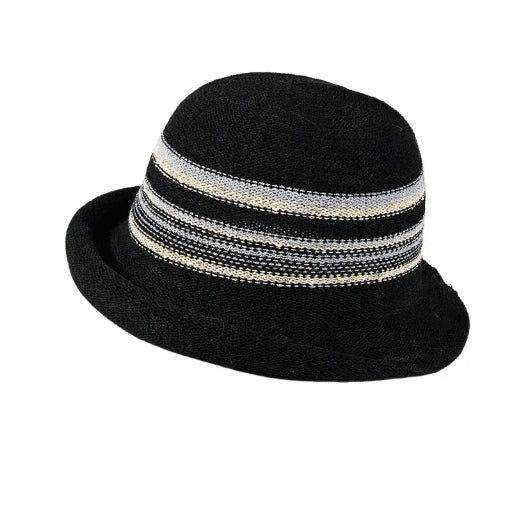 Breathable Striped Knit Dome Hat