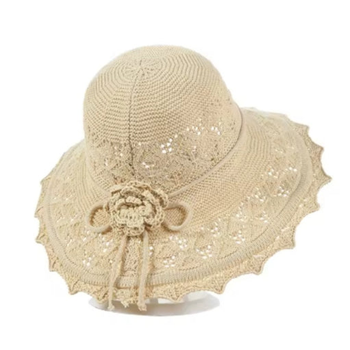 Crocheted Floral Lace Sun Hat