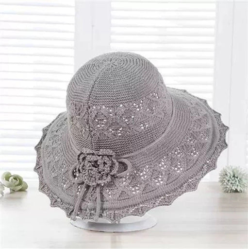 Crocheted Floral Lace Sun Hat