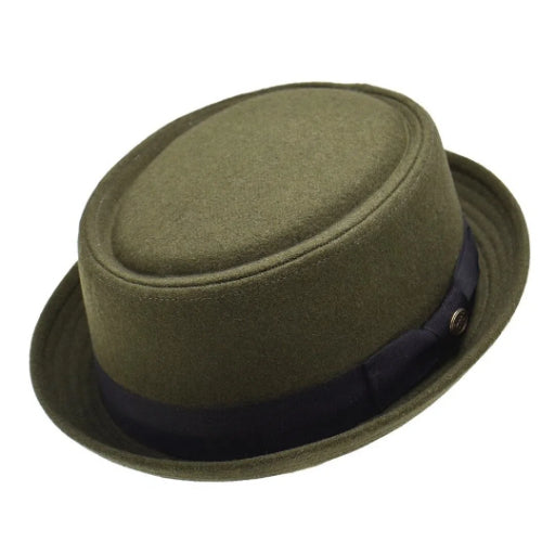 Olive Green Short Brimmed Hat