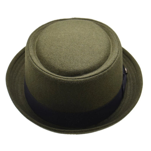 Olive Green Short Brimmed Hat
