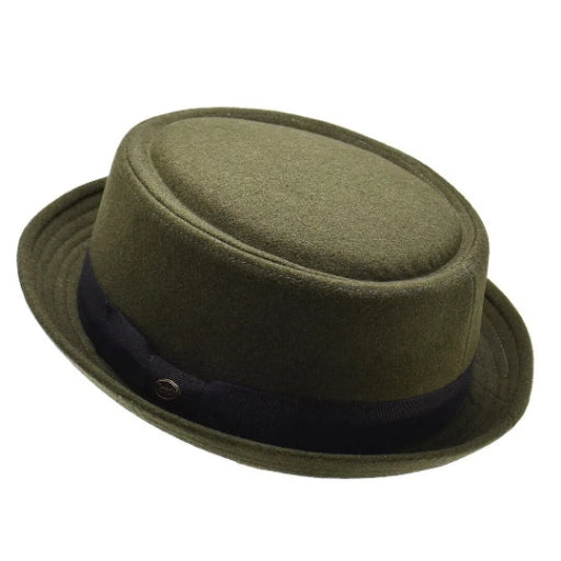 Olive Green Short Brimmed Hat